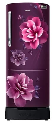 Samsung 223L 3 Star Inverter Direct-Cool Single Door Refrigerator Appliance (RR24C2823CR/NL,Camellia Purple) Base Stand Drawer 2023 Model