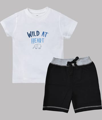 ETCHED DESIGN Pack of 1 Boys Cotton T-Shirt & Shorts Set ( Multicolor )