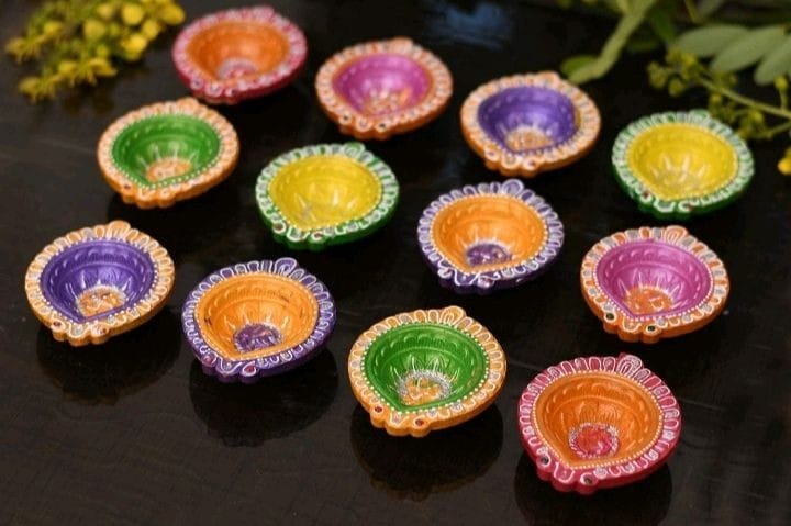 Diwali Diya Handicrafts 21 Pieces Handicraft Clay Handicraft
