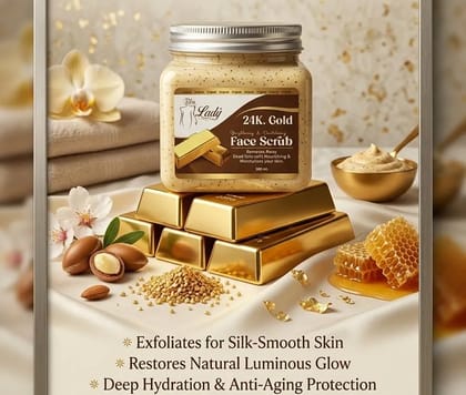 24K Gold face scrub.