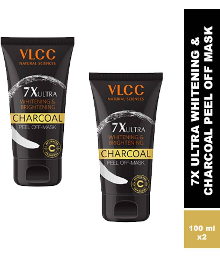 Vlcc 7X Ultra Whitening & Brightening Charcoal Peel Off Mask , 100G(Pack Of 2)