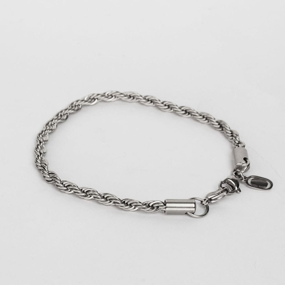 ROPE BRACELET (SILVER) 5MM-19 CM