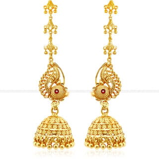 Gold Plated Kanchain Earring for Women and Girls ( Pack of 1 pair Kanchain Earring) VFJ1492ERG