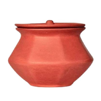 Terracotta Organic Clay Craft, Dahi Handi, Curd Pot with lid Medium Size 8 inch