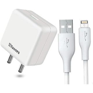 TP TROOPSFast Charger Fusion Charge 15W Mobile Charger USB Ports, Smart Protection System, Fast Charging