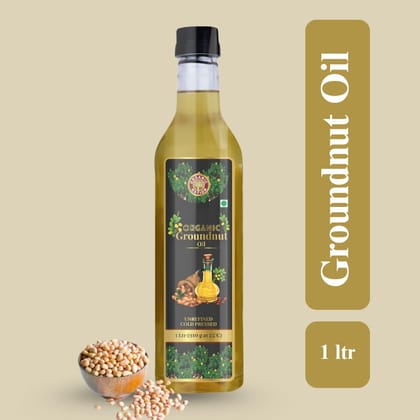 Organic Nation Groundnut Oil 1 Ltr | Cold Pressed | 100% Pure & Natural | No Chemicals | Ideal for Cooking, Frying & Baking
