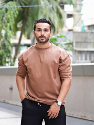 Classic Oversized T-shirt Brown-Medium / Brown / Classic Oversized Tshirt