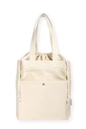 Cotton Canvas Tote Bag with Drawstring Closure, For College And Everyday Use