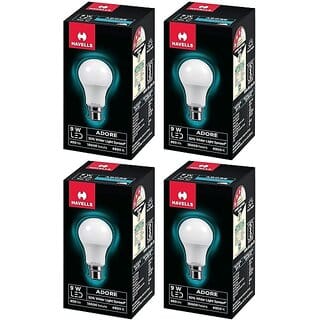 HAVELLS 9 W Basic Round B22 LED Bulb (White, Pack of 4)