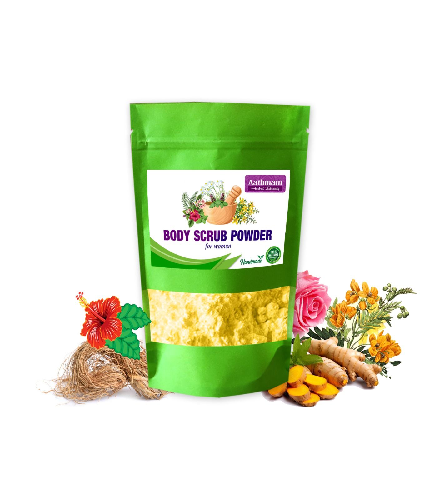 Aathmam Herbal Beauty Body Scurb Powder For Women 50 Gms