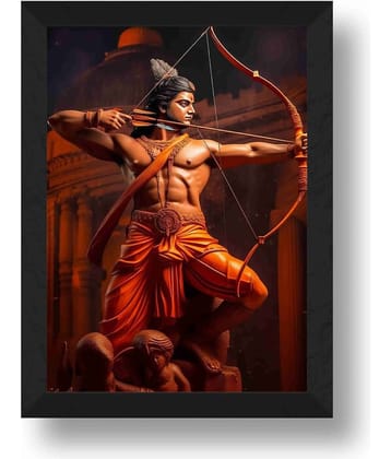 Saf - Lord Ram ji Murti Religious wall hanging Painting with Frame (1U)