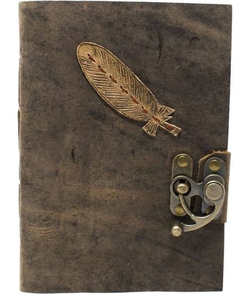 100% Handmade Recycled Cotton Paper Journal (Finished Leather Journal) Regular Journal Unruled 200 Pages (Coffee)