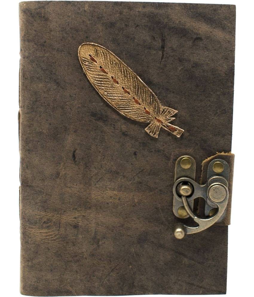 100% Handmade Recycled Cotton Paper Journal (Finished Leather Journal) Regular Journal Unruled 200 Pages (Coffee)