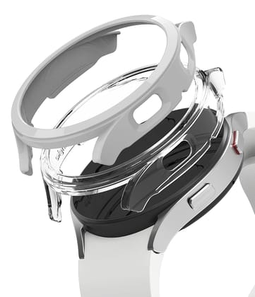 Slim Case Compatible with Galaxy Watch 4 40mm (2 Pack)-Clear & White