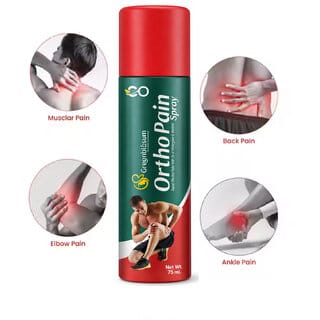 Greenblosum Ortho Pain Spray with Oil of Wintergreen  Menthol, Rapid Effective Relief, 75 ml