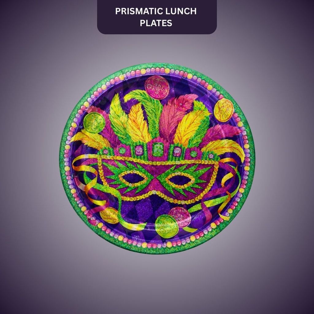 PRISMATIC LUNCH PLATES MASQUERADE PARTY 9" - Party and Festive Needs | Buy online on ZillyBuy