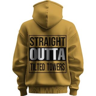 BULL CLOTHING Straight Outta Tilted Towers Mustard Hoodie  280 GSM Fleece  Comfortable Casual Wear Sweatshirt (XXL)