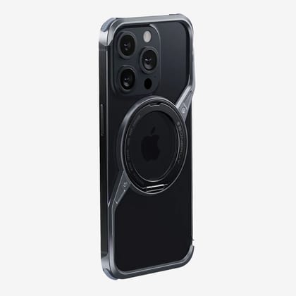 Nexis - Magnetic Aluminium Rotatable Grip iPhone Metal Case - Grey-iPhone 16