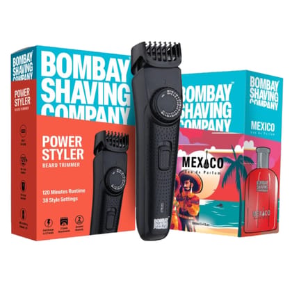 Bombay Shaving Company Power Styler Beard Trimmer & Perfume - Mexico 100ml || Combo Bombay Shaving Company Power Styler Beard Trimmer & Perfume - Mexico 100ml || Combo - Black