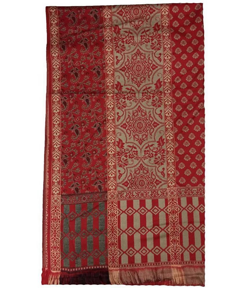 kashmiri shawls Red Loom-Woven Shawl