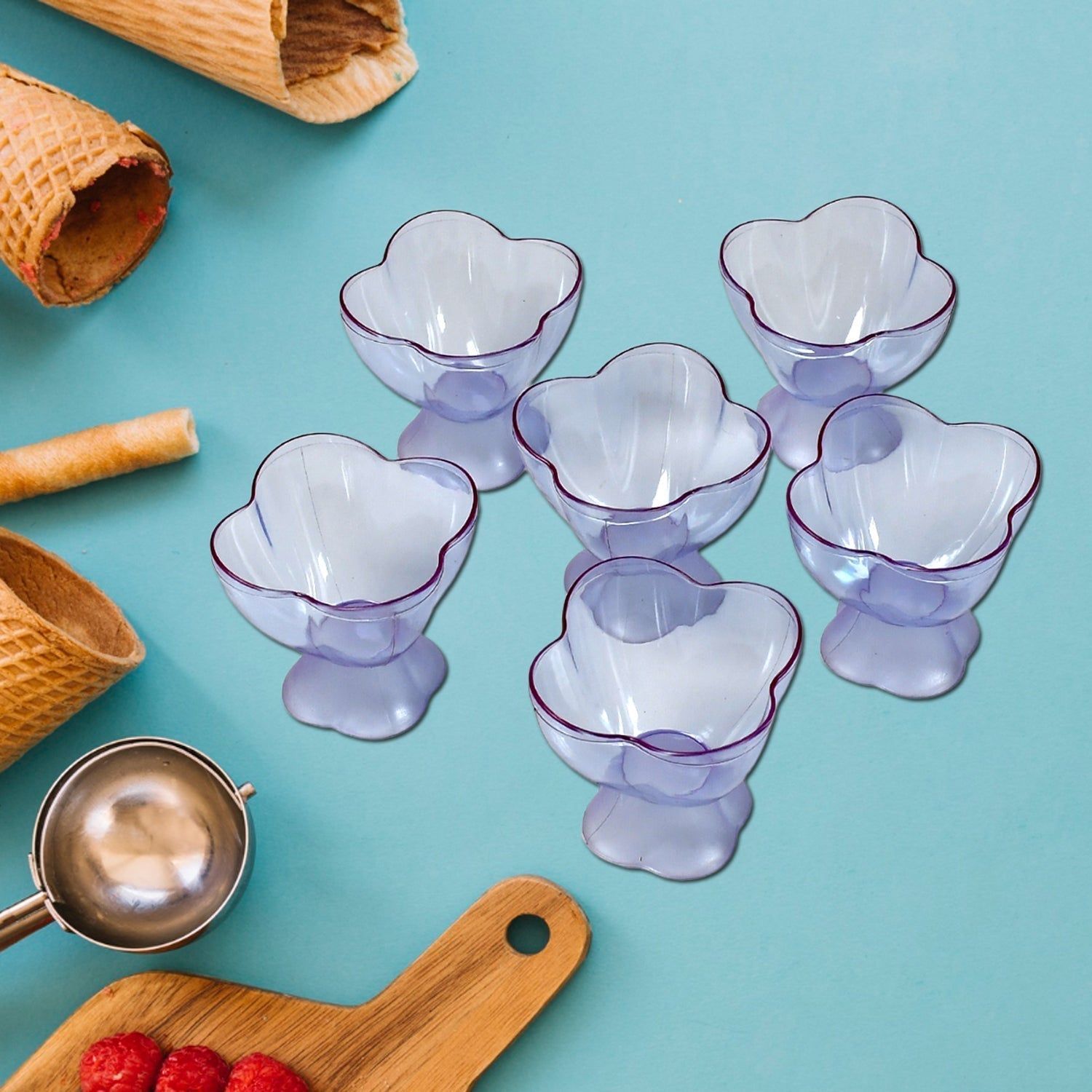 Serving Dessert Bowl Set - 6pcs Ice Cream, Salad, and Fruit Bowls (Brown Box)