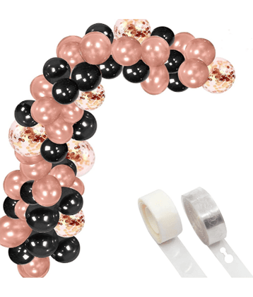 Jolly Party   Balloon Arch Decoration Kit 112 Pcs (ROSE GOLD BLACK)