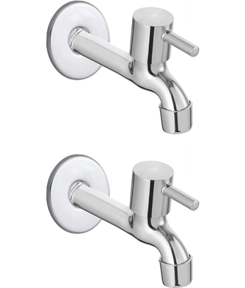 Bathfax TURBO STAINLESS STEEL LONG BIB TAP (PACK OF 2) Steel Bathroom Tap (Bib Cock)