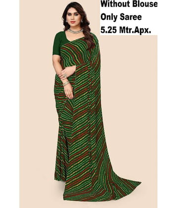 Kanooda Prints Georgette Printed Saree With Unstitched Blouse Piece ( Navy Blue )