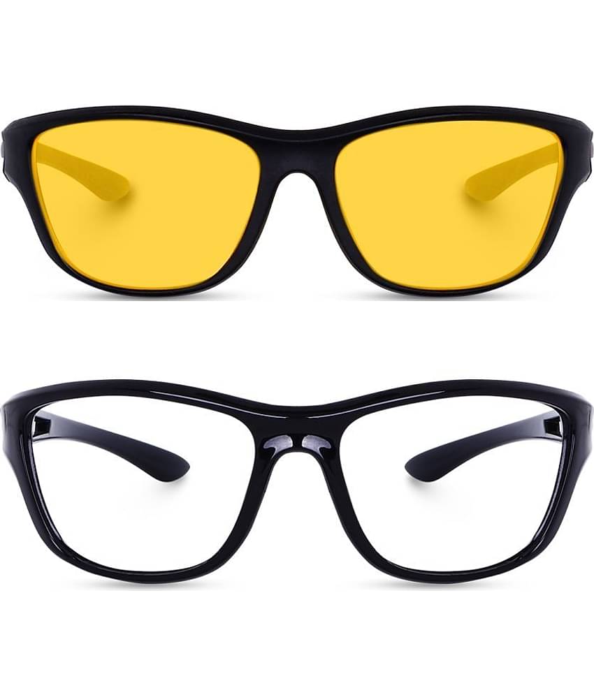 Kanny Devis - Night Vision Yellow Riding Goggles ( Pack of 2 )