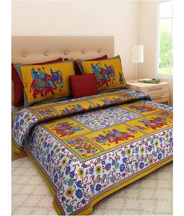 Bombay Spreads Cotton King Bedsheet ( Yellow )