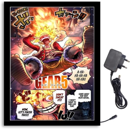 NOKKES One Piece Gear-5 Light Photo Frame 8X10 inch Led Light photo Frame With Light Adaptor Led Light Photo Frame Black Color Photo Frame_AQW169 NOKKES One Piece Gear-5 Light Photo Frame 8X10 inch Led Light photo Frame With Light Adaptor Led Light Photo Frame Black Color Photo Frame_AQW169