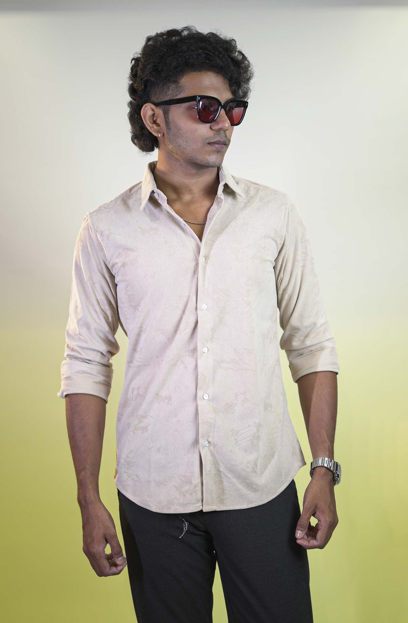 Corduroy Cream Shirt-S