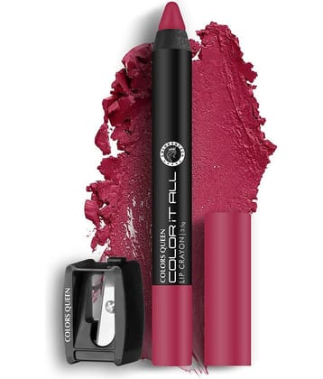 Colors Queen Color It All Non Transfer Matte Lip Crayon 3.5g, Rich High (Shade - 12)