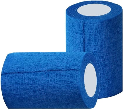 Ezyfit Self Adhesive Bandage Breathable Cohesive Bandage Wrap Rolls Elastic Tape for Sports Injury, Strain, Knee & Wrist, Ankle Sprains & Swelling (10 cm) - Pack of 2