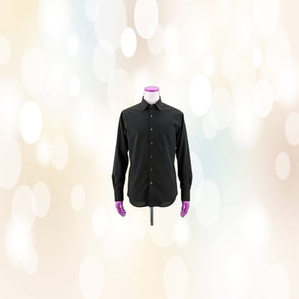 Men's Classic Black Cotton Casual Shirt | Breathable & Versatile | Everyday Wear