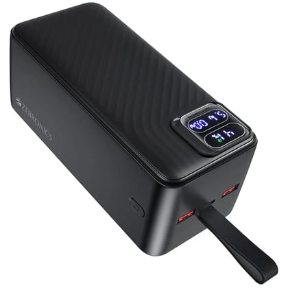 ZEBRONICS EnergiPOD 50R1 50000mAh Power Bank, 22.5W Fast Charging, PD 3.0 Type-C, Dual USB-A Outputs, LED Digital Display, Rapid Charge & Multi-Layer Safety Protection (Color May Vary) ZEBRONICS EnergiPOD 50R1 50000mAh Power Bank, 22.5W Fast Charging, PD 3.0 Type-C, Dual USB-A Outputs, LED Digital Display, Rapid Charge & Multi-Layer Safety Protection (Color May Vary)