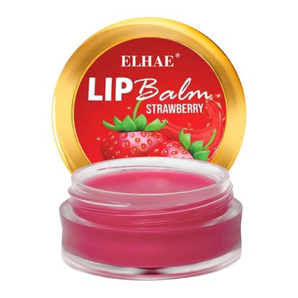 ELHAE Lip Balm with Desi Ghee | All-Natural Hydration & Protection | Buttery Feel & Glossy Sheen In Strawberry Flavor � 30g