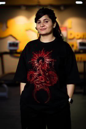 SUNFIRE DRAGON OVERSIZED T-SHIRT-S / Black