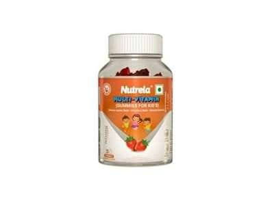 Nutrela Multivitamin For Kids - 30 Bear Gummies with Strawberry Flavour | Supports Eye Vission, Daily Wellness and Boost Immunity - 6 to 12 Years