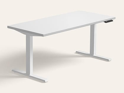 Workout Power Operated Height Adjustable Study Table with 4 Memory Presets - 1-Year Warranty, Frosty White