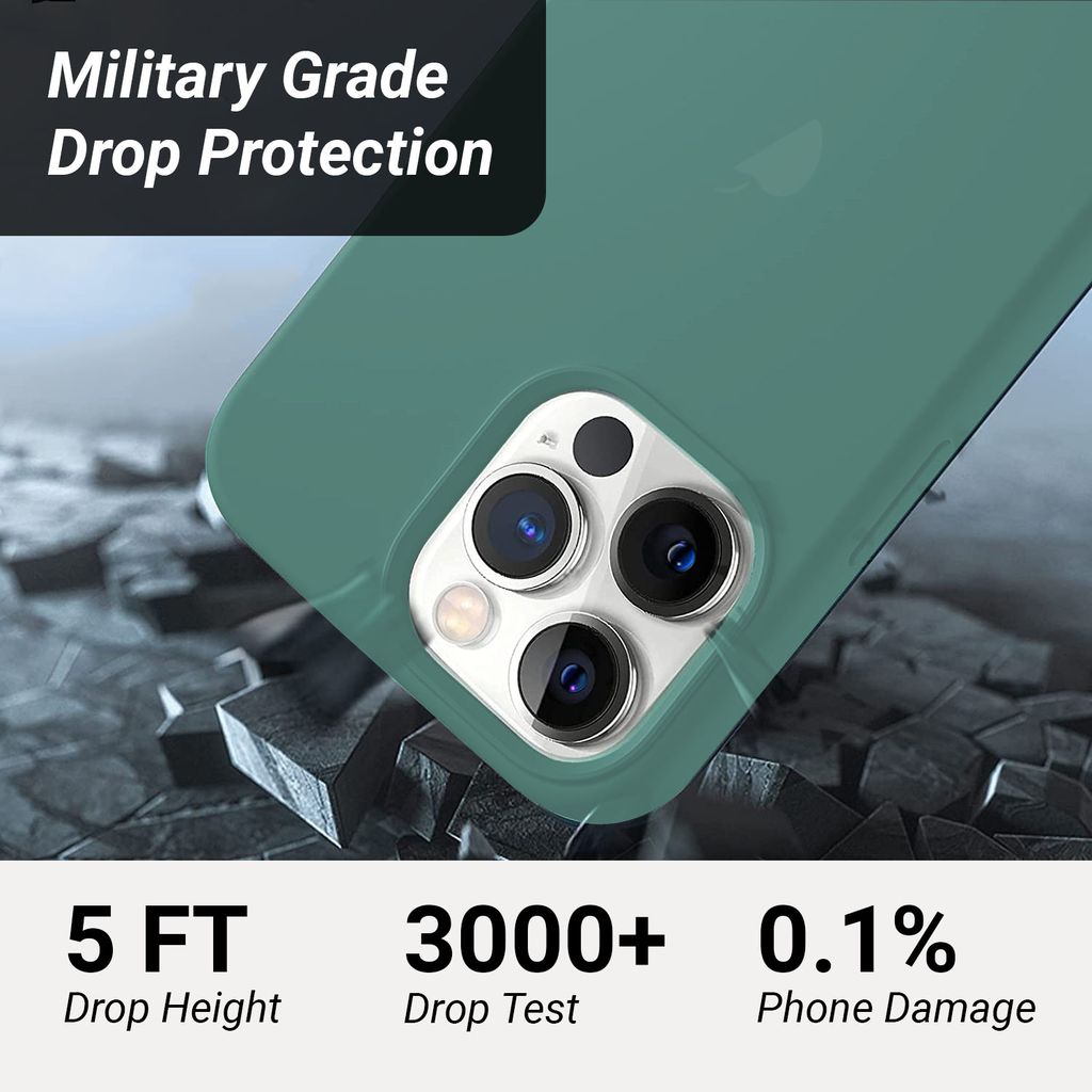 LIRAMARK Liquid Silicone Soft Back Cover Case for Apple iPhone 13 Pro Max (6.7 Inch)