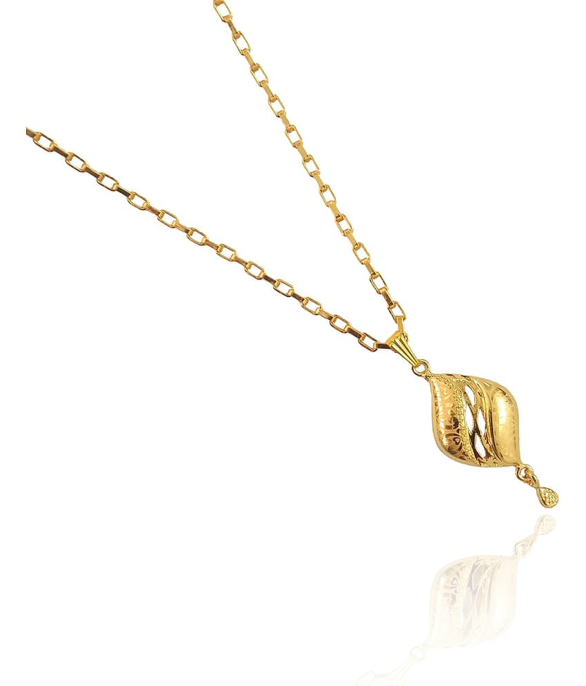 SHANKHRAJ MALL GOLD PLATED PENDANT AND CHAIN FOR GIRL or women-100378