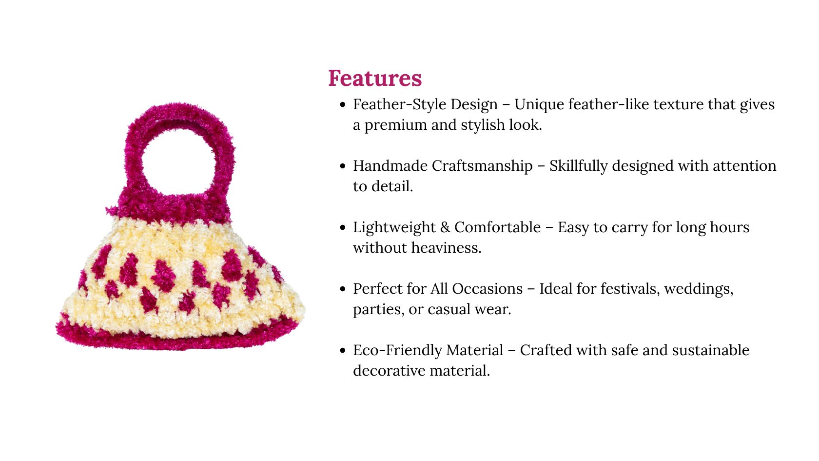 Feather Purse 1 Piece Each