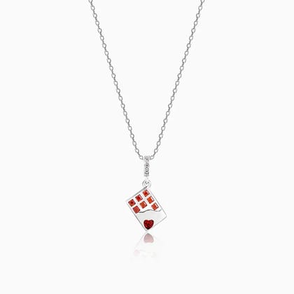 Silver Chocolaty Love Pendant with Link Chain