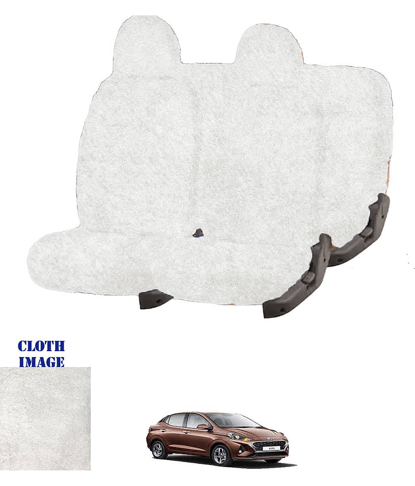 Hyundai Aura White 5 Seater Car Seat Cover