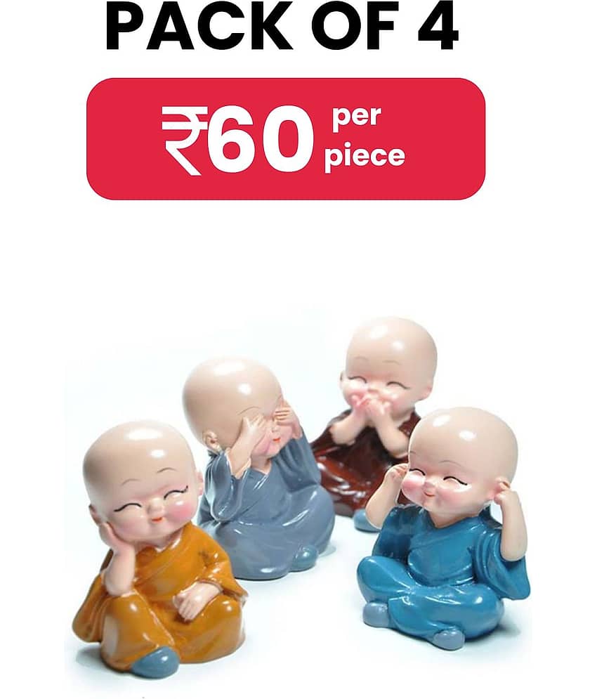 KDM - Monk Buddha Showpiece Set of 4