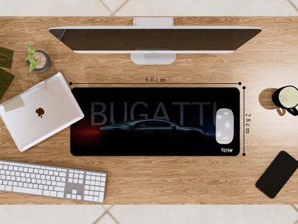 "BUGATTI-CAR LOVER " Gaming Mousepad- Elevate Your Gaming Experience-Medium (28CM X 60CM)