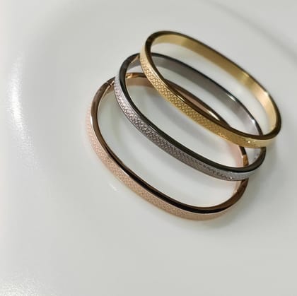 Set of Three Stainless Steel Unisex Kada- STKD 4163