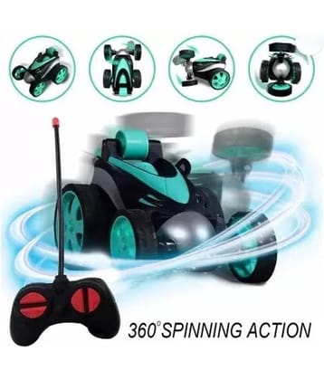 Remote Control RC Rechargeable 360° Rotating Small Stunt Car Toys for Kids ASSORTED COLORS