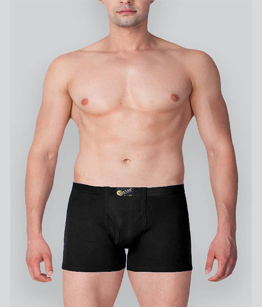 VEE SAA Pack of 1 Cotton Trunks For Men's ( Black )